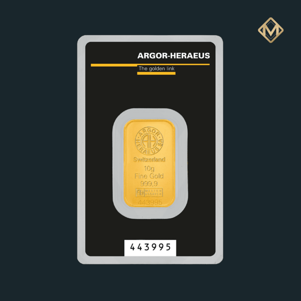 Lingou de aur 10g în blister — Argor-Heraeus